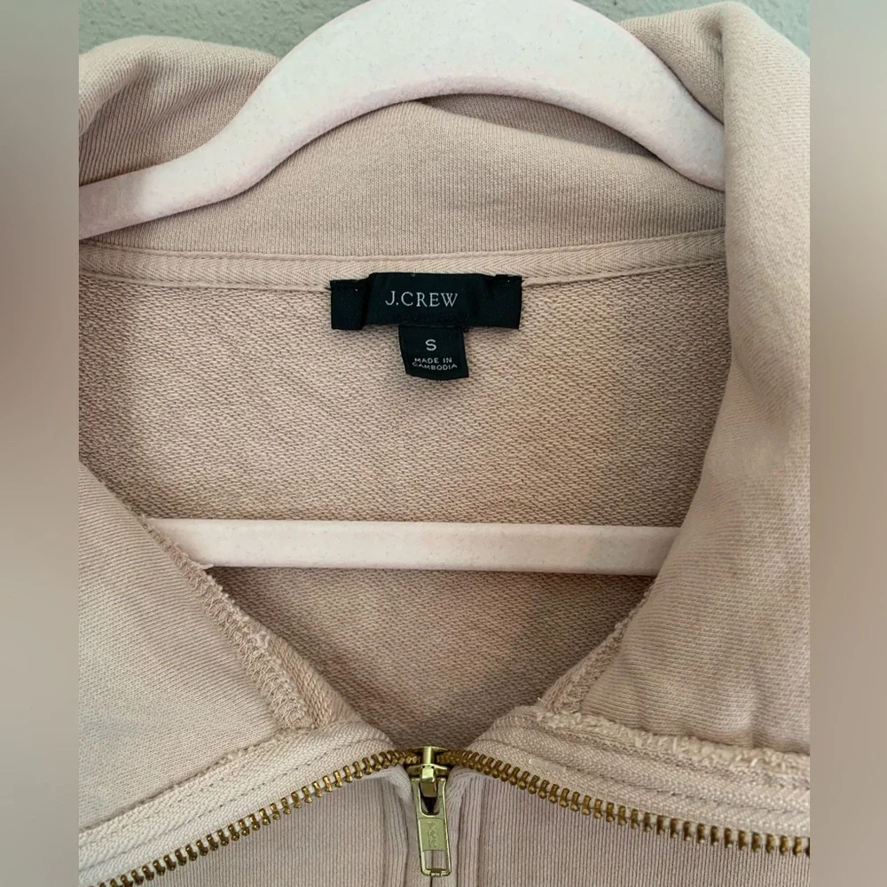J.Crew Tunic half zip pullover sweater. Camel pinkish color. Oversized. Size S.